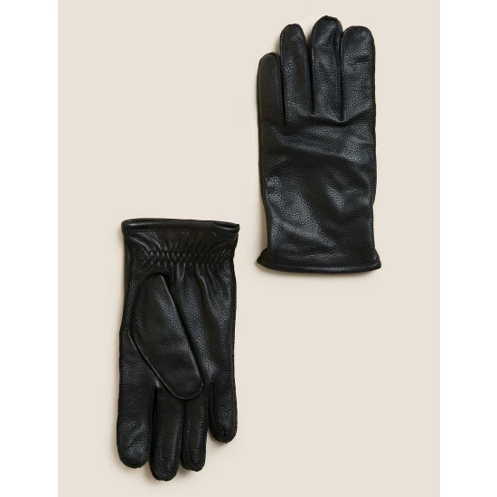 Autograph Cashmere Lined Leather Gloves Men Black 3 Autograph Cashmere Lined Leather Gloves Men Black - Image 3