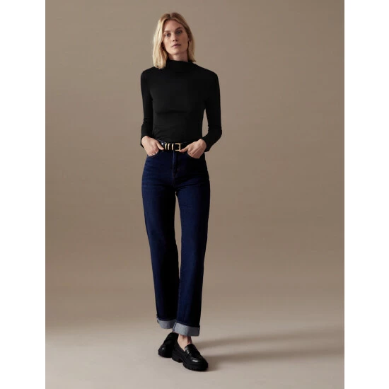 Autograph Wool Rich High Neck Long Sleeve Top Women Turquoise 6 Autograph Wool Rich High Neck Long Sleeve Top Women Turquoise - Image 6