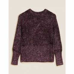 Autograph Tinsel Crew Neck Jumper Women French Navy