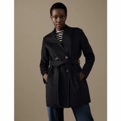 Autograph Wool Blend Belted Wrap Coat Women Black -autograph Shop unnamed file 2271