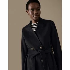 Autograph Wool Blend Belted Wrap Coat Women Black -autograph Shop unnamed file 2272