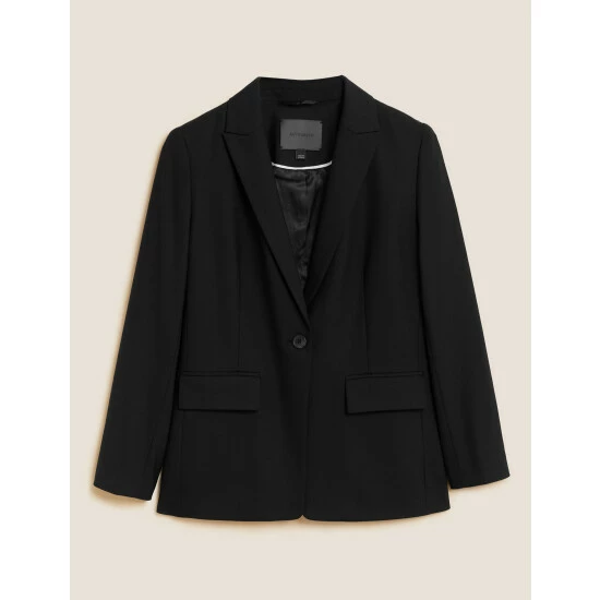 Autograph Wool Blend Single Breasted Blazer With Silk Women Deep Mauve 1 Autograph Wool Blend Single Breasted Blazer With Silk Women Deep Mauve