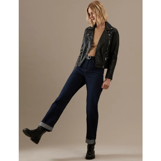 Autograph Leather Biker Jacket Women Black 4 Autograph Leather Biker Jacket Women Black - Image 4