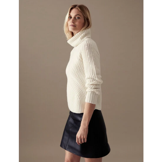 Autograph Wool Rich Roll Neck Jumper Women Ivory 2 Autograph Wool Rich Roll Neck Jumper Women Ivory - Image 2