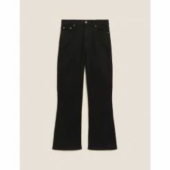 Autograph Tencel™ Blend High Waisted Flared Cropped Jeans Women Black