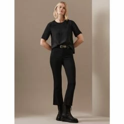 Autograph Tencel™ Blend High Waisted Flared Cropped Jeans Women Black -autograph Shop unnamed file 2328