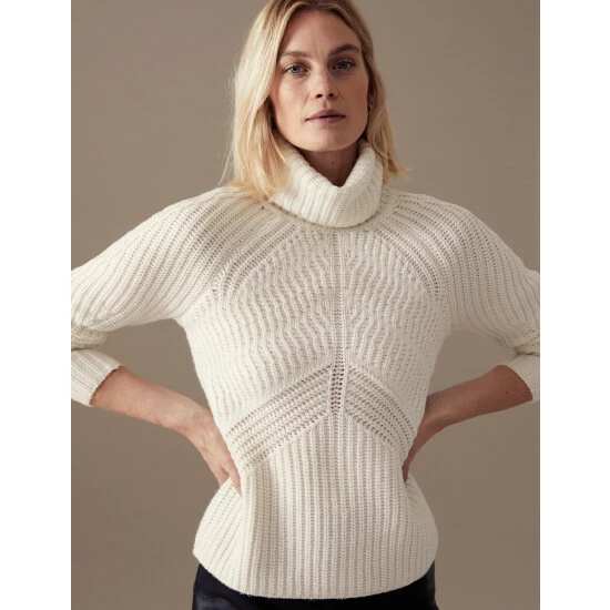 Autograph Wool Rich Roll Neck Jumper Women Ivory 3 Autograph Wool Rich Roll Neck Jumper Women Ivory - Image 3