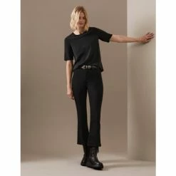 Autograph Tencel™ Blend High Waisted Flared Cropped Jeans Women Black -autograph Shop unnamed file 2330