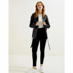 Autograph Leather Belted Collarless Longline Jacket Women Black 12 Autograph Leather Belted Collarless Longline Jacket Women Black -autograph Shop unnamed file 2340