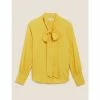 Autograph Tie Neck Long Sleeve Blouse Women Bright Gold