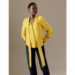 Autograph Tie Neck Long Sleeve Blouse Women Bright Gold 12 Autograph Tie Neck Long Sleeve Blouse Women Bright Gold -autograph Shop unnamed file 2350