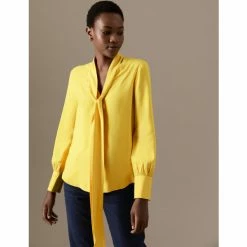 Autograph Tie Neck Long Sleeve Blouse Women Bright Gold 14 Autograph Tie Neck Long Sleeve Blouse Women Bright Gold -autograph Shop unnamed file 2352