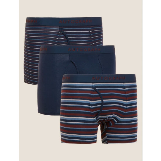 Autograph 3pk Premium Cotton Blend Trunks Men Multi 4 Autograph 3pk Premium Cotton Blend Trunks Men Multi - Image 4