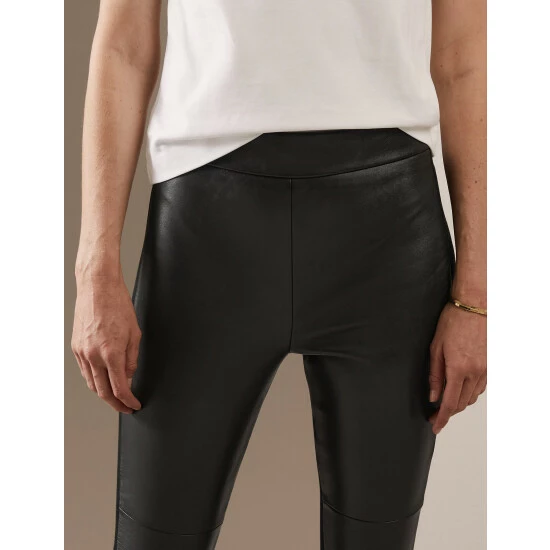 Autograph Leather Front Ponte Leggings Women Black 2 Autograph Leather Front Ponte Leggings Women Black - Image 2