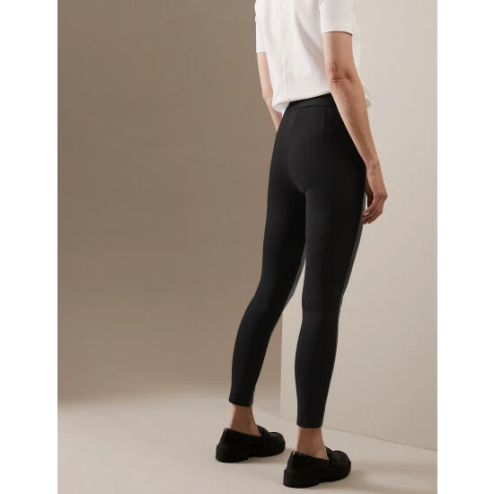 Autograph Leather Front Ponte Leggings Women Black 6 Autograph Leather Front Ponte Leggings Women Black - Image 6