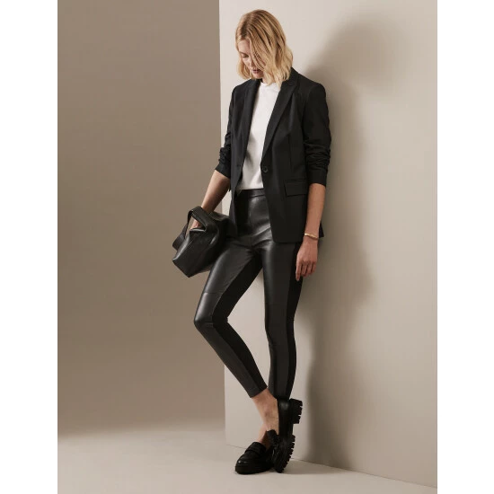 Autograph Leather Front Ponte Leggings Women Black 8 Autograph Leather Front Ponte Leggings Women Black - Image 8