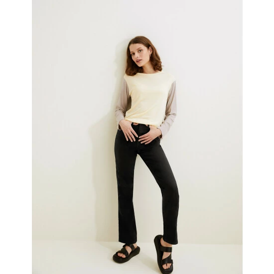 Autograph High Waisted Straight Leg Jeans Women Black 3 Autograph High Waisted Straight Leg Jeans Women Black - Image 3