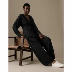 Autograph Belted Long Sleeve Wrap Jumpsuit With Wool Women Black 9 Autograph Belted Long Sleeve Wrap Jumpsuit With Wool Women Black -autograph Shop unnamed file 2398
