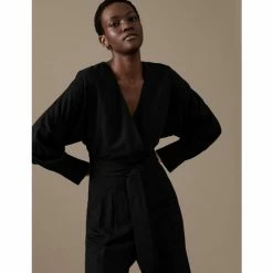Autograph Belted Long Sleeve Wrap Jumpsuit With Wool Women Black 10 Autograph Belted Long Sleeve Wrap Jumpsuit With Wool Women Black -autograph Shop unnamed file 2399