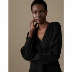 Autograph Belted Long Sleeve Wrap Jumpsuit With Wool Women Black 11 Autograph Belted Long Sleeve Wrap Jumpsuit With Wool Women Black -autograph Shop unnamed file 2400