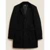 Autograph Wool Rich Coat With Velvet Collar Men Black