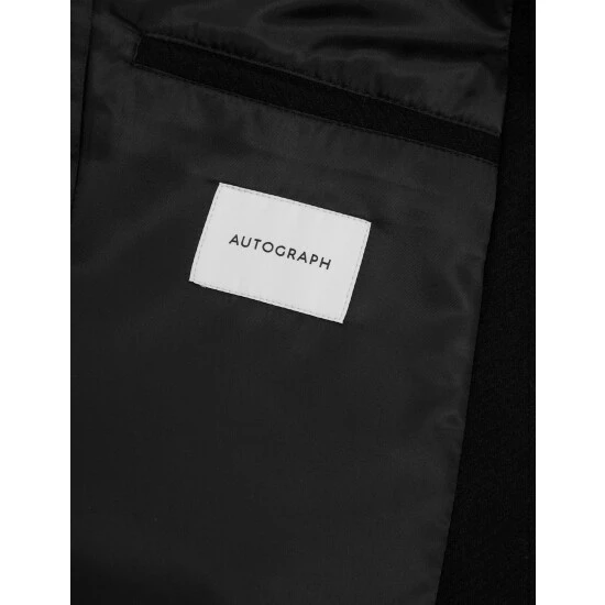 Autograph Wool Rich Coat With Velvet Collar Men Black 5 Autograph Wool Rich Coat With Velvet Collar Men Black - Image 5