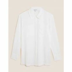 Autograph Pure Tencel™ Collared Long Sleeve Shirt Women Ivory