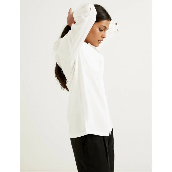 Autograph Pure Tencel™ Collared Long Sleeve Shirt Women Ivory 6 Autograph Pure Tencel™ Collared Long Sleeve Shirt Women Ivory - Image 6