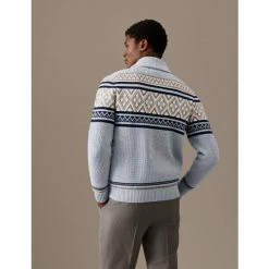 M&S Collection Cotton Blend Fair Isle Cardigan Men Grey Mix 10 M&S Collection Cotton Blend Fair Isle Cardigan Men Grey Mix -autograph Shop unnamed file 2453