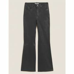 Autograph Leather Slim Fit Flare Trousers Women Black