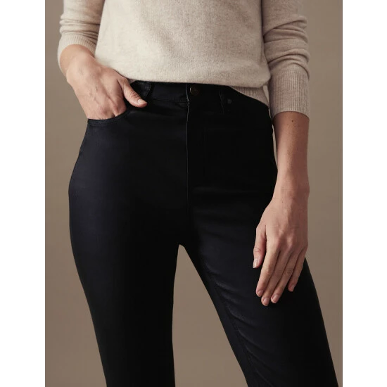 Autograph Leather Slim Fit Flare Trousers Women Black 2 Autograph Leather Slim Fit Flare Trousers Women Black - Image 2