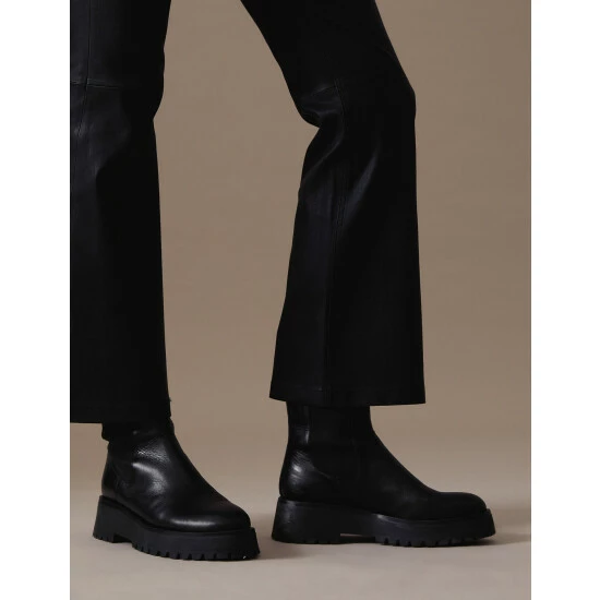 Autograph Leather Slim Fit Flare Trousers Women Black 4 Autograph Leather Slim Fit Flare Trousers Women Black - Image 4