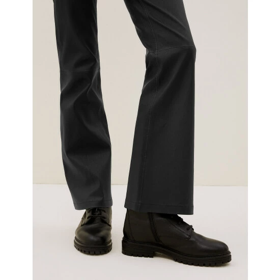 Autograph Leather Slim Fit Flare Trousers Women Black 6 Autograph Leather Slim Fit Flare Trousers Women Black - Image 6