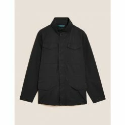 Autograph Cotton Rich Hooded Coat With Stormwear™ Men Black