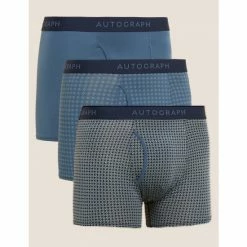 Autograph 3pk Assorted Pattern Trunks Men Air Force Blue