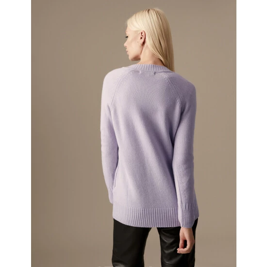 Autograph Merino Wool Rich V-Neck Cardigan Women Pale Lilac 5 Autograph Merino Wool Rich V-Neck Cardigan Women Pale Lilac - Image 5