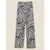 Autograph Animal Print Wide Leg Trousers Women Black Mix