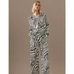 Autograph Animal Print Wide Leg Trousers Women Black Mix -autograph Shop unnamed file 2512