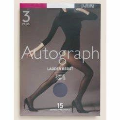 Autograph 3pk 15 Denier Ladder Resist Tights Lingerie Black
