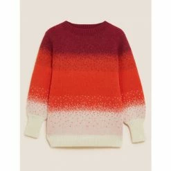Autograph Colour Block Longline Jumper With Wool Women Raspberry Mix