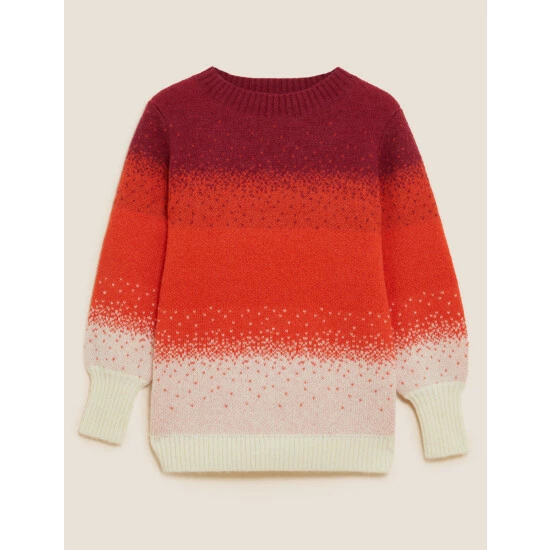 Autograph Colour Block Longline Jumper With Wool Women Raspberry Mix 1 Autograph Colour Block Longline Jumper With Wool Women Raspberry Mix