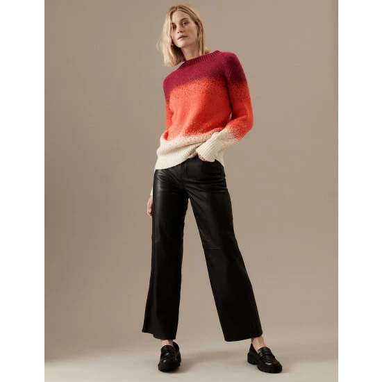 Autograph Colour Block Longline Jumper With Wool Women Raspberry Mix 2 Autograph Colour Block Longline Jumper With Wool Women Raspberry Mix - Image 2
