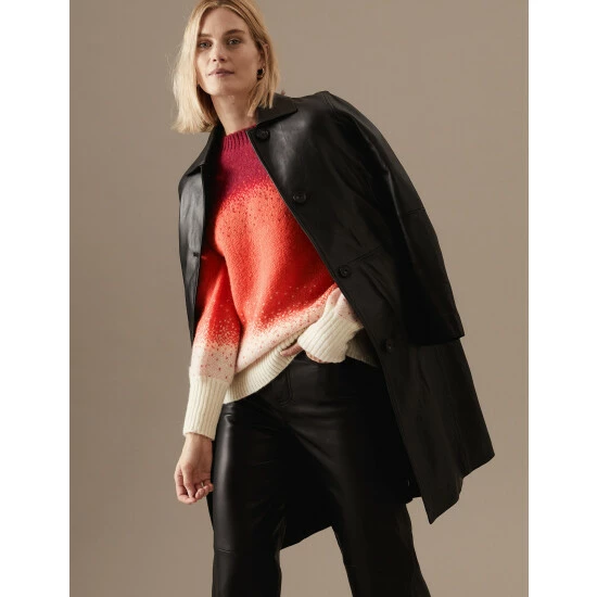 Autograph Colour Block Longline Jumper With Wool Women Raspberry Mix 6 Autograph Colour Block Longline Jumper With Wool Women Raspberry Mix - Image 6