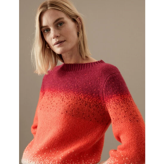 Autograph Colour Block Longline Jumper With Wool Women Raspberry Mix 7 Autograph Colour Block Longline Jumper With Wool Women Raspberry Mix - Image 7