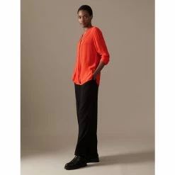 Autograph Pleated V-Neck Long Sleeve Blouse Women Chambray -autograph Shop unnamed file 2548