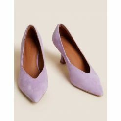 Autograph Suede Stiletto Heel Pointed Court Shoes Women Mauve