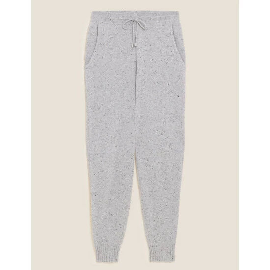 Autograph Pure Cashmere Textured Joggers Women Grey Mix 1 Autograph Pure Cashmere Textured Joggers Women Grey Mix