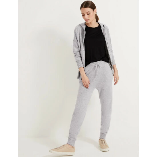 Autograph Pure Cashmere Textured Joggers Women Grey Mix 3 Autograph Pure Cashmere Textured Joggers Women Grey Mix - Image 3