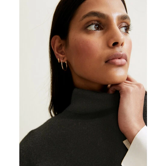 Autograph Pure Cashmere Roll Neck Jumper Women Medium Navy 2 Autograph Pure Cashmere Roll Neck Jumper Women Medium Navy - Image 2