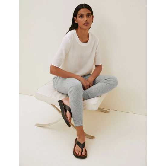 Autograph Pure Cashmere Textured Joggers Women Grey Mix 6 Autograph Pure Cashmere Textured Joggers Women Grey Mix - Image 6